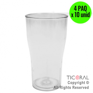 VASO COLA COLOR CRISTAL 4 PAQUETES x 10 UNIDADES